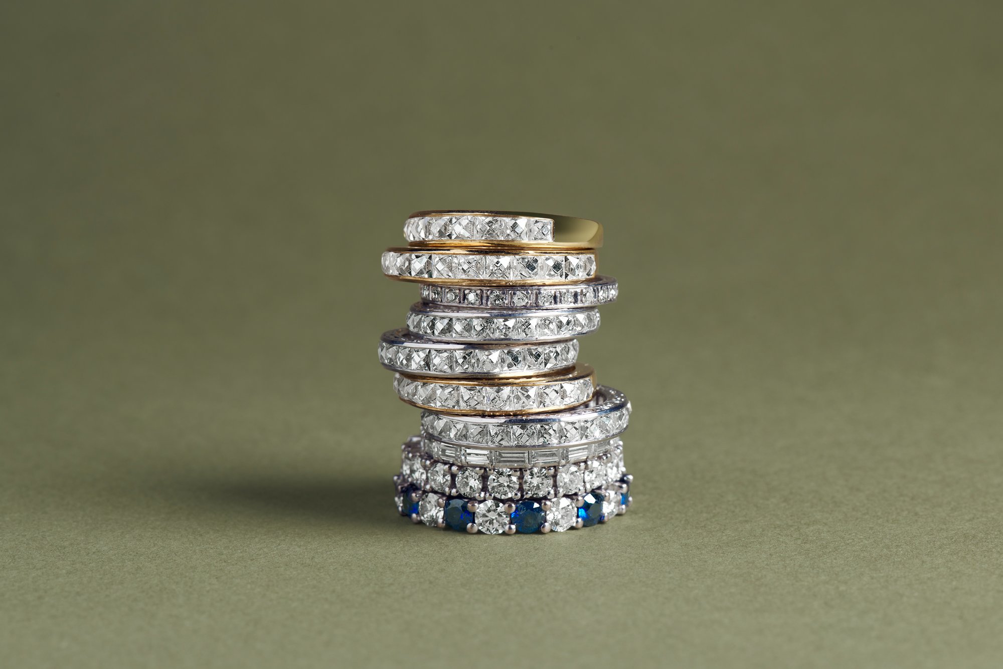 Stacked eternity bands
